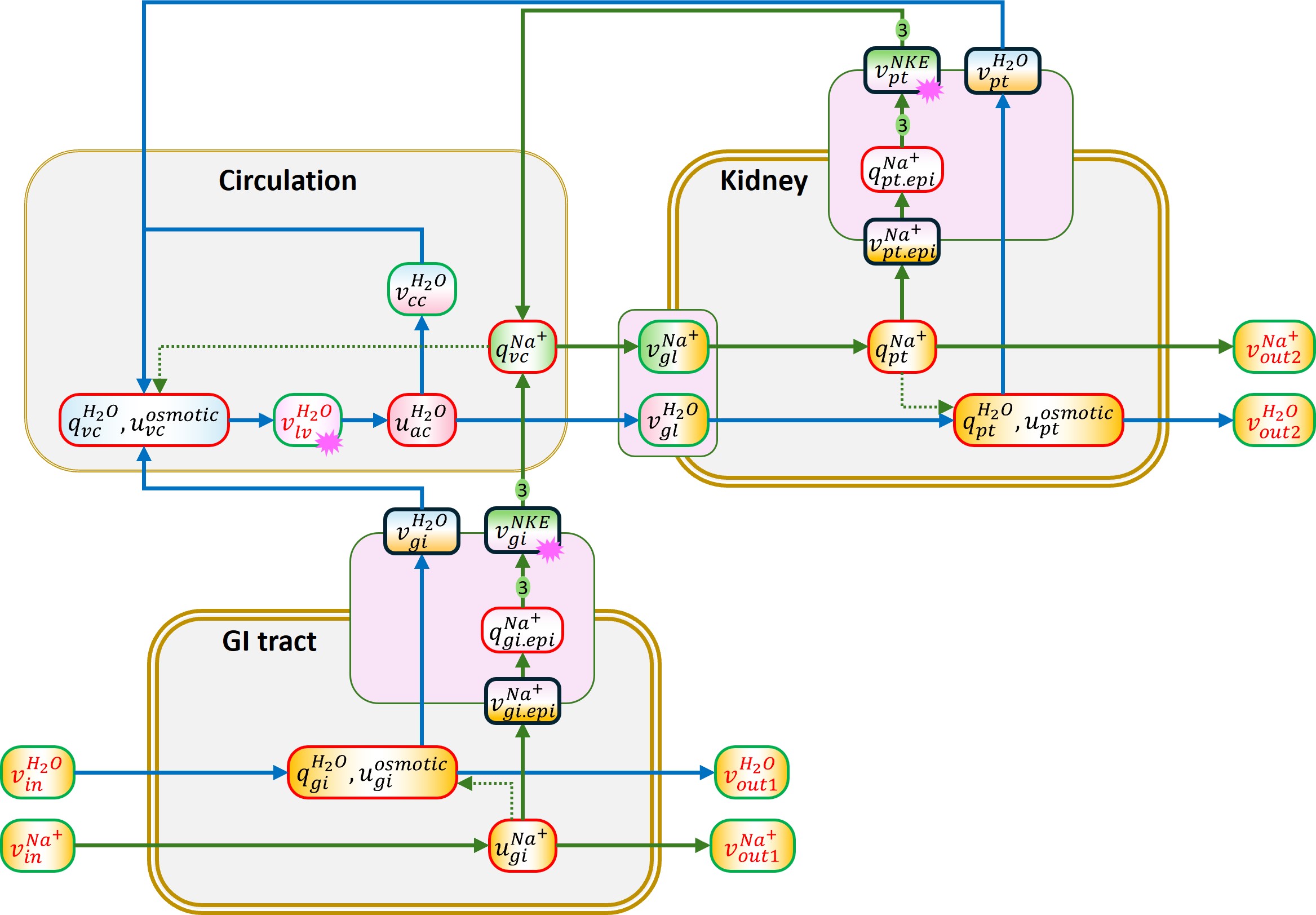 Schematic and bond graph of the model